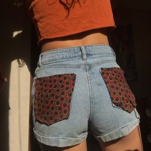 personalized sunflower pocket shorts